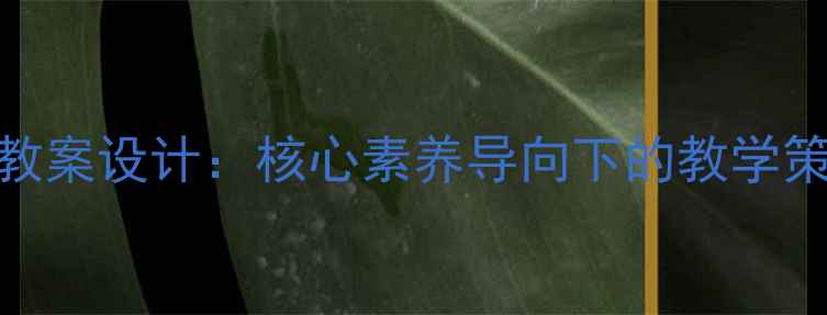 图片 中学音乐高效课堂教案设计：核心素养导向下的教学策略与课程资源整合