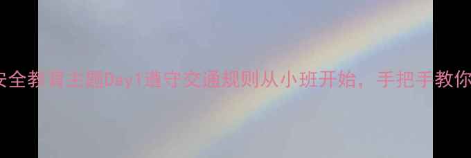 图片 中班教案：交通安全教育主题Day1遵守交通规则从小班开始，手把手教你设计趣味活动🚦1