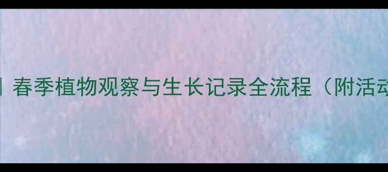 图片 大班自然教育教案｜春季植物观察与生长记录全流程（附活动方案+材料清单）1