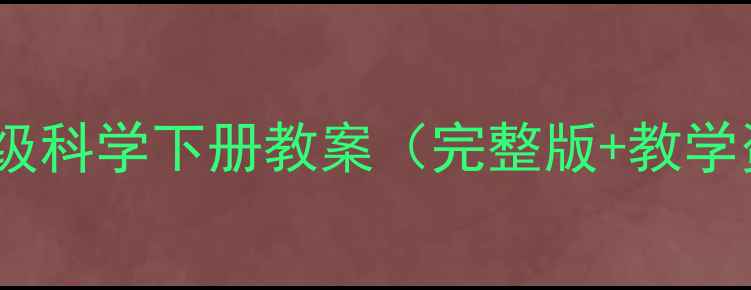 图片 大象版四年级科学下册教案（完整版+教学资源）最新1
