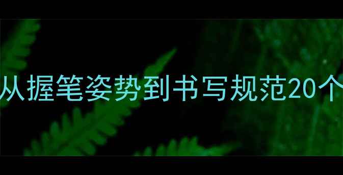图片 小学生钢笔字教学技巧：从握笔姿势到书写规范20个实用步骤（附教学案例）