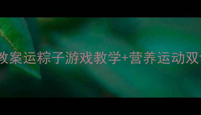 图片 端午节健康教案运粽子游戏教学+营养运动双课堂🌾📚✨1