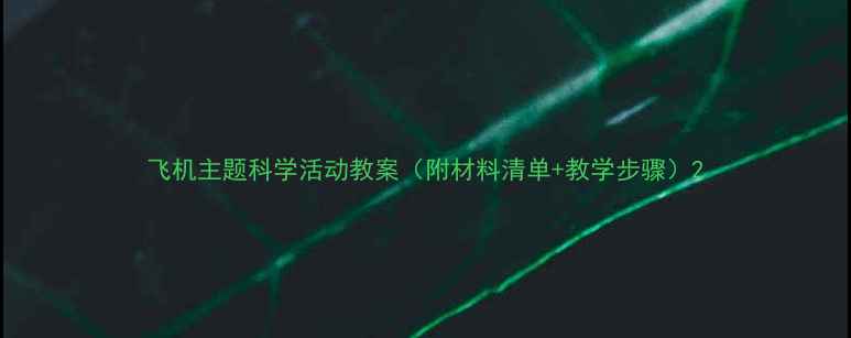 图片 飞机主题科学活动教案（附材料清单+教学步骤）2