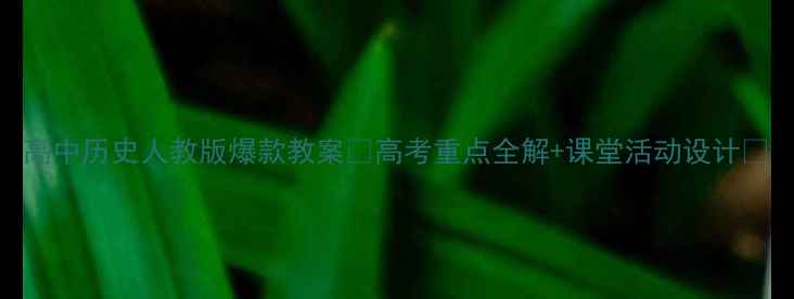 图片 高中历史人教版爆款教案📚高考重点全解+课堂活动设计💡