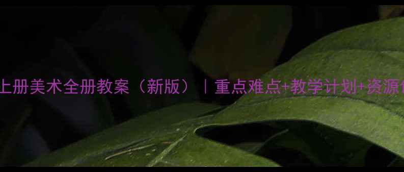 图片 📚八年级上册美术全册教案（新版）｜重点难点+教学计划+资源包免费领1
