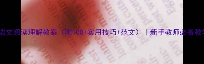 图片 📚小学语文阅读理解教案（附100+实用技巧+范文）｜新手教师必备教学指南2