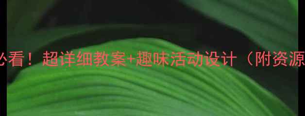 图片 📚幼儿园大班必看！超详细教案+趣味活动设计（附资源包）免费领！2