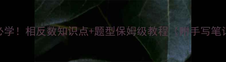 图片 🔥初一数学必学！相反数知识点+题型保姆级教程（附手写笔记+易错点）2